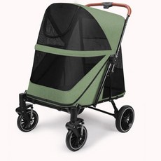 저상형 캐리지 노령견 애견 산책용 접이식 펫모차 경량, 그린
