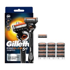 질레트 프로글라이드 면도기 핸들+면도날4입x3개