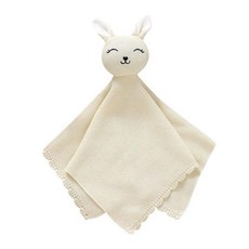 LAWKUL Bunny Lovey 아기 담요 부드럽고 껴안고 싶은 애착 담요 니트 스너글 컴포트 신생아 유아 남아 여아 블루 40.6x40.6cm(16x16인치)
