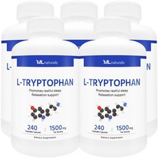 [미국빠른직구] 신제품 마이라이프 내추럴스 L-트립토판 1500mg, 5개, 240정