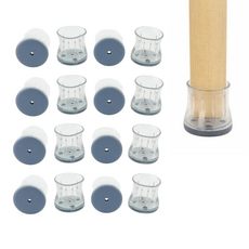 글릭스 의자 발 커버 층간소음방지 바닥보호 테프론, 4개, 투명