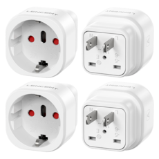 렌센트 해외 여행 전용 어댑터 한국 일본/캐나다/태국/베트남 변환 Type A 플러그 화이트 X2 PA015EUJP, 1개