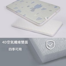 多功能可移動折疊嬰兒床 新生兒搖籃床 科技灰, 4D空氣纖維床墊 冬夏兩用 單床墊不包含床