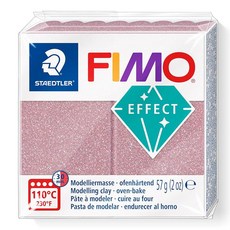 STAEDTLER 8010-91 Fimo 이펙트 오븐 경화 폴리머 모델링 클레이 - 메탈릭 스틸 그레이 (57g), 로즈 골드