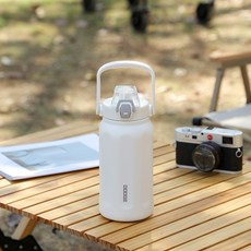 台灣公司 316不鏽鋼保溫杯 1000ml大容量保溫瓶，不銹鋼水壺，保溫壺，保溫水壺, 月光白, 1個, 1000ml