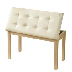 ZHRUNS Duet 피아노 벤치 나무 키보드 벤치 수납 공간 포함 73.7cm(29인치) 화이트 피아노 의자 시트 패딩 쿠션 포함, 베이지