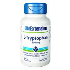 LIFE EXTENSION L-左旋色胺酸素食膠囊 500mg, 90顆, 1罐