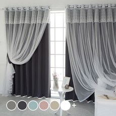 까르데코 디망쉬 암막+레이스 안방 거실 특대형 커튼 4장세트
