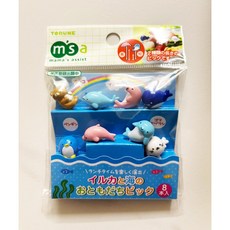 귀여운 도시락 픽 - 돌고래픽, 8개입, 1세트