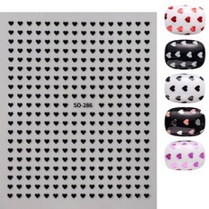 엠보 미니 귀요미 하트 네일스티커 SO-286, 1개, 04 블랙