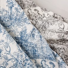 뜨왈 드 주이 / 요루 이중거즈 면100% 천 워싱 부드러운 2중 원단, 1개, 블루