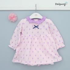 달퐁 퍼플제이 플라워 긴팔 원피스 브루머