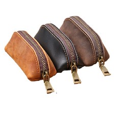 가죽 인감 도장지갑 파우치 지퍼 도장 케이스, 블랙