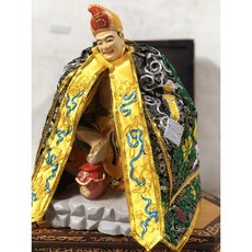 華誠 濟公衣 黑黃兩色可選 濟公活佛 濟公禪師 神明衣, 黑色,連座8吋8神像穿, 1個