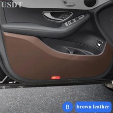 카본 스티커 메르세데스 벤츠 GLC GLB GLA GLE GLS 2024 2023 2022 - 2016 문짝 킥 방지 커버 보호 매트, 7) brown 4pcs - GLS 2020-2023
