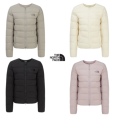 노스페이스 여성 라운드넥 경량 구스다운 패딩 재킷
