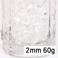 크리스탈볼 60g 하이드로 소일 워터젤 고흡수성수지 수정토 대체토양 수경재배 방향제 개구리알모양, 크리스탈볼 2mm 60g 투명, 4200개, 0.014g