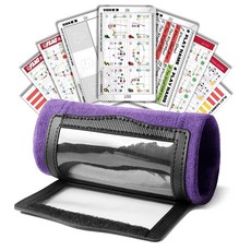 1NMORE 5v5 7v7 축구 손목 밴드 플레이북 시스템 청소년용 쿼터백 코치 플레이 스티커 및 PVC 카드가 있는 깃발 밴드 (화이트 5 ON 온 5), 미디엄, 퍼플