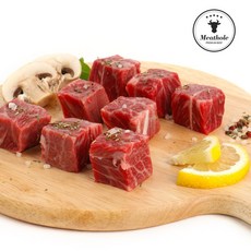 미트홀 채끝살 큐브 스테이크 1kg 200g 단위 소포장, 1세트