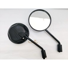 K&S 圓型 纖維紋 後照鏡 8mm 10mm, 1個, 8mm正反牙(左+右)