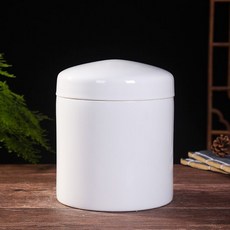 景德鎮陶瓷骨灰盒 大號圓形骨盅 遷墳撿骨罐骨灰墰棺材壽盒, 大號/白胎, 1個