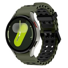 갤럭시워치 호환 울트라 7 6 5 4 스포츠 스트랩 마린 밴드, 그린/블랙