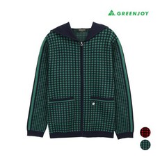 그린조이 여성 체크 후드 가디건_GF23SG81W