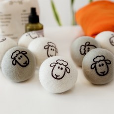 나쥬랑 양모볼 7cm 흰색 5개+회색 5개 건조기 울 드라이볼 1팩 흰색5개+회색5개, 1개