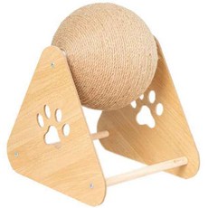 貓咪劍麻磨爪玩具，三角貓抓板，耐磨劍麻材質，貓咪玩具，穩固耐用，舒緩情緒, 卡其, 1個