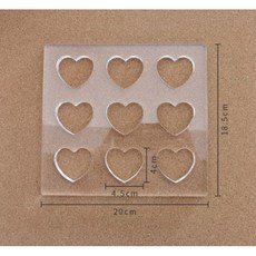 壓克力法式達克瓦茲模具 愛心造型 20x18.5x1公分 烘焙工具, 1個, 愛心20*18.5*1cm