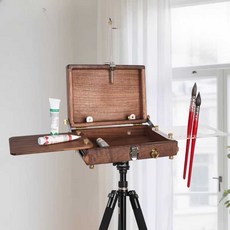 휴대용 팔레트 나무 미니 여행 수채화 파레트 도구 혼합판, 1개