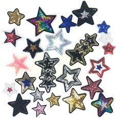 精選布貼星星 22種組 星星布貼 熱熔貼布 熱轉印熨燙刺繡布貼, 單品