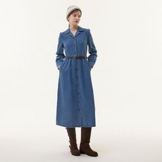 플라스틱아일랜드 옵션벨트 볼륨 데님 원피스 PQ3DO961