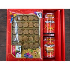 川元 年節禮盒 日本特級干貝 智利鮑魚罐頭, 1個, 智利鮑魚(3粒裝) x2+干貝25顆