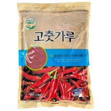 국내제조 중국산 고춧가루 HACCP인증 김장용 굵은 보통매운맛, 1개, 2.5kg