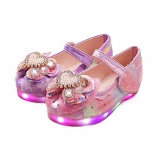 풋풋 진주 품은 하트 LED 구두 라이팅구두 발광구두 여아구두 봄구두 가을구두 신학기구두 공주구두 메리제인구두