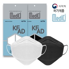 [KT알파쇼핑]메디치 여름용 국산필터 3D 비말차단 KF-AD 마스크 대형100매 (10매입*10봉), 화이트, 10개, 10매입