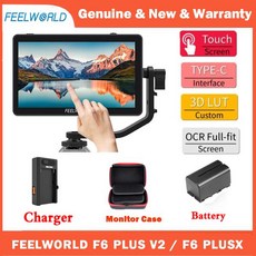 프리뷰모니터 호환 FEELWORLD F6 Plus V2 5.5 인치 온 카메라 DSLR 필드 모니터 HDR 3D Lut IPS FHD 1920x1080 비디오 포커스 assis가, CHINA_NP750 add Charger, 01 CHINA, 1개
