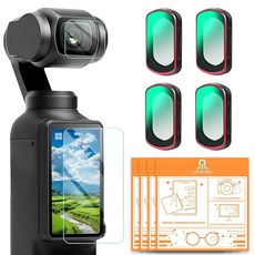 UEGOGO DJI Osmo Pocket 3 크리에이터 콤보 액세서리와 호환되는 마그네틱 ND 필터 세트 ND4+ND8+ND16+ND32 보호 편광 중립 밀도 필터 4팩, ND8/PL+ND16/PL+ ND32/PL+ND64/P
