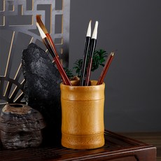 삼석필방 대나무 서예 붓통 붓보관함 문방사우 붓꽂이, 1개