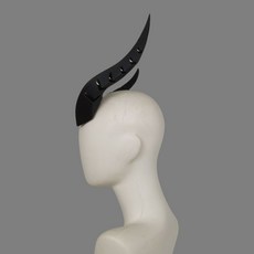 暗黑哥特萬聖節Lolita髮飾 頭盔裝飾 汽車犄角獸裝 表演拍照道具, 1個, 25cm黑色,夹子款式