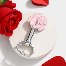 創意玫瑰花開瓶器 精致鋅合金便攜啤酒瓶蓋起子, 1個
