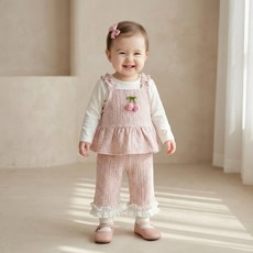 로이앤한나 여아 여자아기 9개월 12개월 2세 3세 4세 체리 트위드 상하세트