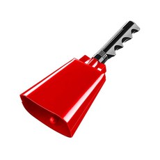 GHSHOP 핸들 소음 제조 업체와 금속 카우벨 응원 핸드 벨 웨딩 벨 스포츠 웨딩 크리스마스를위한 9 인치 호출 벨, 총 길이 26cm, 철, 빨간색, 1개