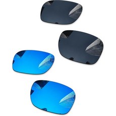 오클리 실라스 OO9448 57mm 선글라스용 편광 교체 렌즈 2769715, 2 쌍, 검정 + 얼음 파랑
