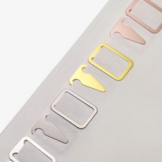 데일리인 북다트 책갈피 북마크 북마커 삼각 사각 클립, 1세트, 골드
