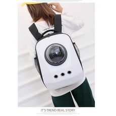 寵物專區 寵天使 大容量貓狗太空包 輕量耐摔透氣寵物外出便攜雙肩背包, 白色, 1個