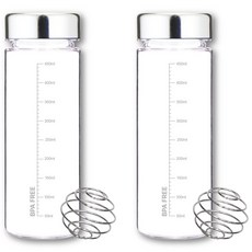 위드 쉐이커보틀 눈금물병 트라이탄 메탈캡, 2개, 실버, 500ml