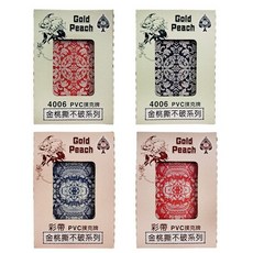 金桃 PVC撲克牌 撕不破 台灣製耐磨防水, 不挑色 | 4006圖騰,一副入