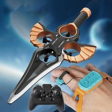 드론 검 장난감 RC 플라잉 소드 4축 전투기핸드 웨이브컨트롤러 모드 및 조명 360 포함 ° 스턴트 플립 공중 비행기 소년용, 3)B Dual Control